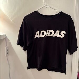 Adidas Black Tee with White Logo